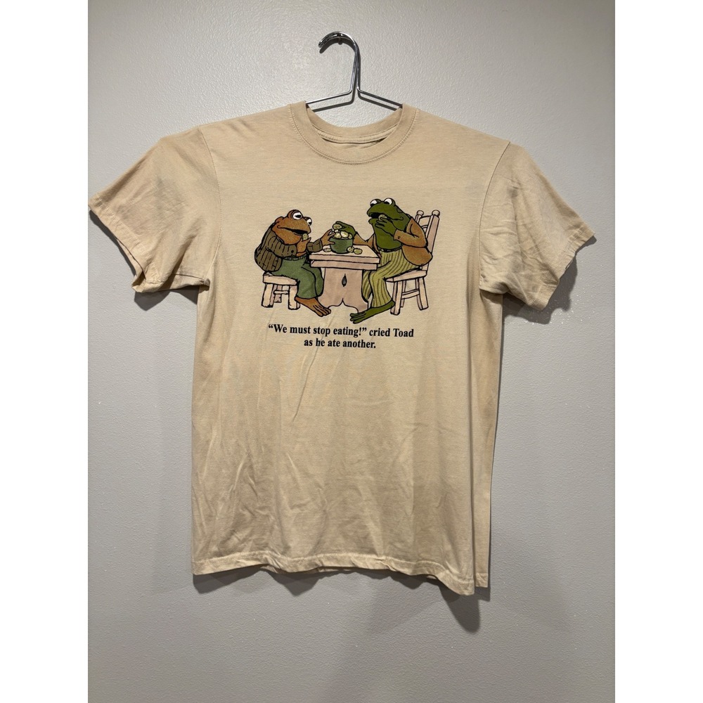 Frog and Toad Together Graphic T-Shirt Tan Arnold Lobel Book Quote Mens Large